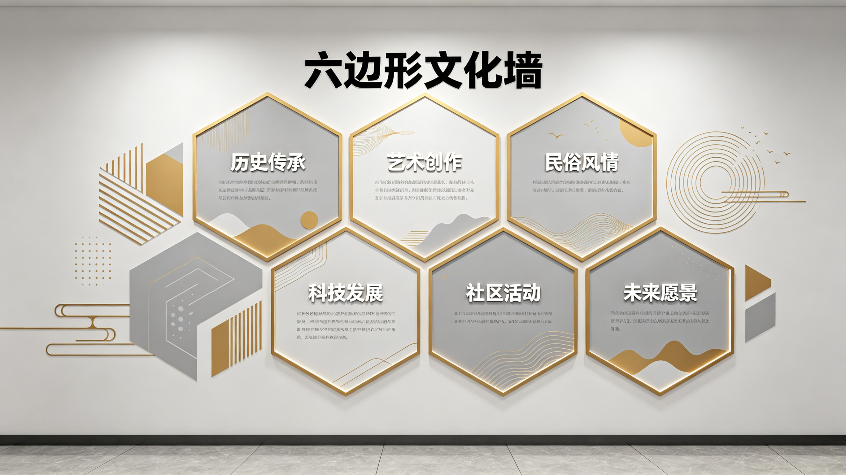 安顺企业文化墙 | 六边形信息美学